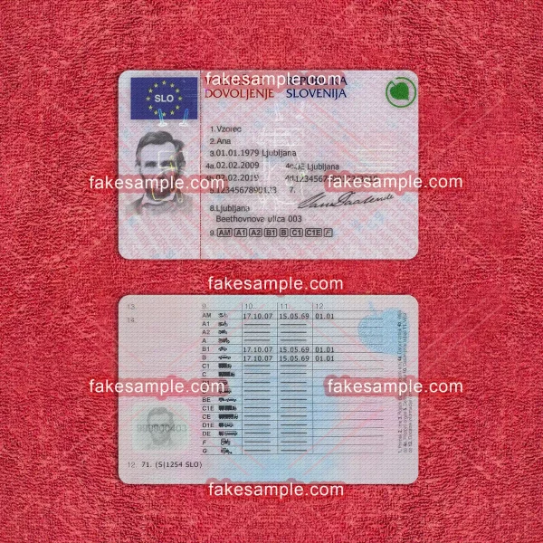 Slovenia Driver Licence Fake Template