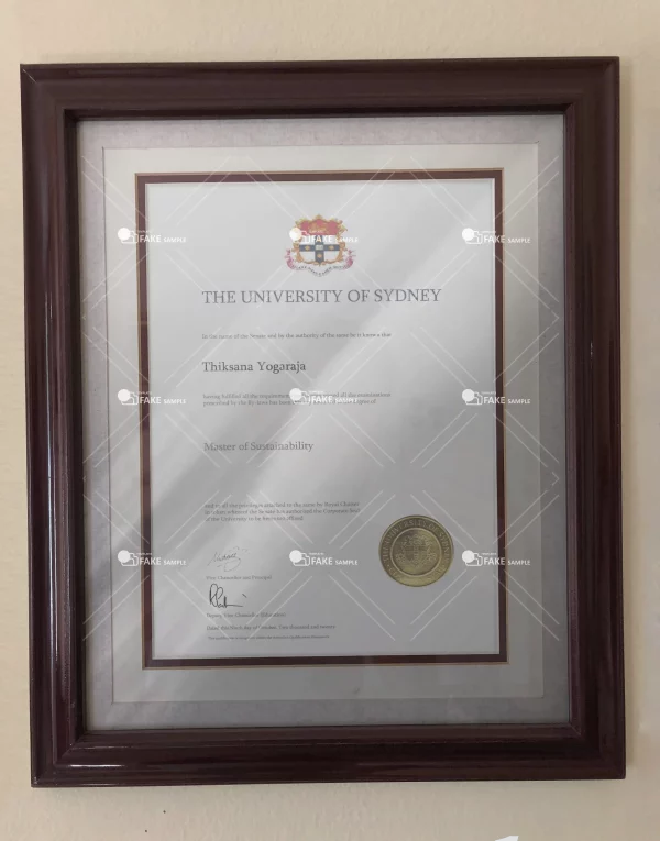Sydney University Certificate Fake Template