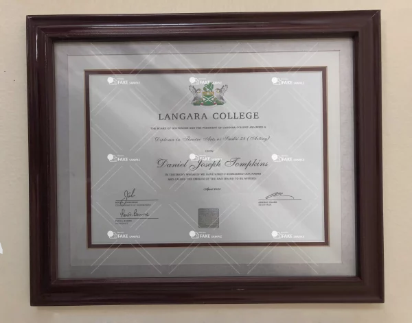Langara College University Certificate Fake Template