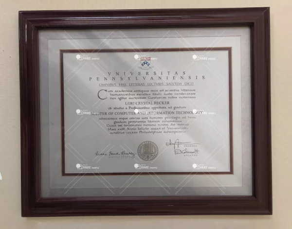 Pennsylvania State Degree Certificate Fake Template