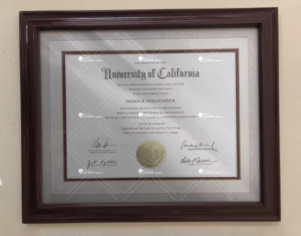 UC Berkeley Diploma Certificate Fake Template