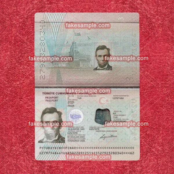 Turkey (Version 1) Passport Fake Template